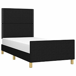 Avis Maison Chic Cadre/structure de lit avec tête de lit pour adulte - Lit Moderne Chambre Noir 80x200 cm Tissu -MN69193