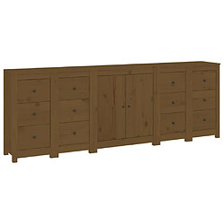 vidaXL Buffet Marron miel 230x35x80 cm Bois massif de pin