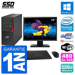 PC Tour Fujitsu P720 Ecran 19" Intel G3220 RAM 32Go SSD 480Go Windows 10 Wifi - Occasion