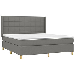 Avis vidaXL Sommier à lattes de lit matelas LED Gris foncé 180x200 cm Tissu