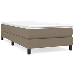 vidaXL Sommier à lattes de lit avec matelas Taupe 100x200 cm Tissu