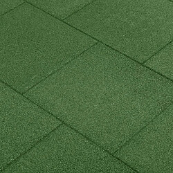 vidaXL Carreaux de protection antichoc 6pcs Caoutchouc 50x50x3cm Vert