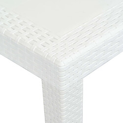 Avis Maison Chic Table de jardin | Table d'extérieur Blanc 150x90x72 cm Plastique Aspect de rotin -GKD58252