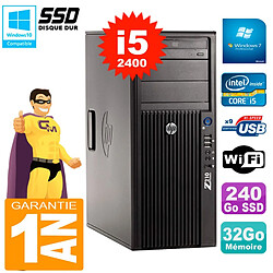 PC HP WorkStation Z210 Tour Core i5-2400 RAM 32Go SSD 240Go Graveur DVD Wifi W7 · Occasion 