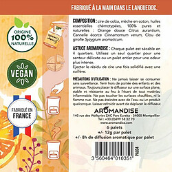 Avis Aromandise 6 palets parfumés à faire fondre - Orange et cannelle