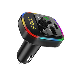 Avizar Transmetteur FM Bluetooth avec Chargeur Voiture USB QC 3.0 et USB-C 20W C4 Noir