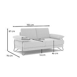 Acheter Courtois Laville Canapé droit 2 places tissu orange - LORI