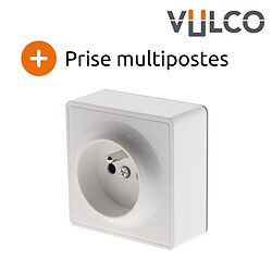 Prise simple 16A en saillie blanc - gamme Vulco - Zenitech