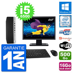 PC HP 600 G3 SFF Ecran 22" Intel i5-6500 RAM 16Go Disque 500Go Windows 10 Wifi · Occasion 