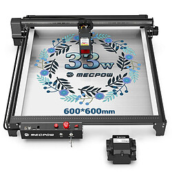 Graveur laser Mecpow X5 Pro, puissance laser 33 W, assistance aérienne, point laser 0,08 x 0,1 mm, 600 x 600 mm Graveur laser Mecpow X5 Pro, puissance laser 33 W, assistance aérienne, point laser 0,08 x 0,1 mm, vitesse de gravure 28 000 mm/min, verrouillage de sécurité, arrêt d'urgence, détection de flamme, 600 x 600 mm