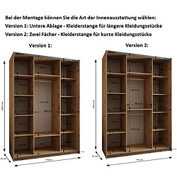 Abiks Meble Armoire à portes battantes Lux 3 245,5/170/64 2 portes pas cher