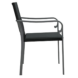 Maison Chic Lot de 4 Chaises de jardin,Fauteuil d'extérieur avec coussins noir 56x59x84 cm rotin -MN29937 pas cher