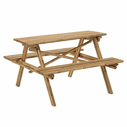 Paris Prix Table de Jardin & 2 Bancs Paradis 134cm Naturel