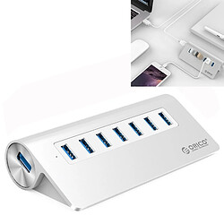 Wewoo HUB USB en alliage d'aluminium à 7 ports USB 3.0 avec adaptateur secteur de 30 W 