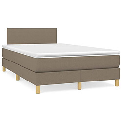 vidaXL Sommier à lattes de lit avec matelas Taupe 120x200 cm Tissu