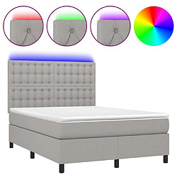 Sommier à lattes,Cadre à lattes de lit et matelas et LED pour Adulte Gris clair 140x200 cm -MN43295