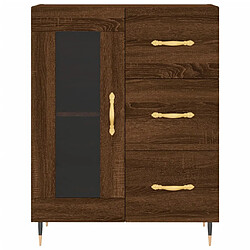 Maison Chic Buffet,Meuble de Rangement,commode pour salon,Cuisine chêne marron 69,5x34x90 cm bois d'ingénierie -MN19123 pas cher