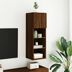 Acheter Maison Chic Meuble TV avec lumières LED, Banc TV pour salon, Meuble de rangement chêne marron 30,5x30x90 cm -GKD60511