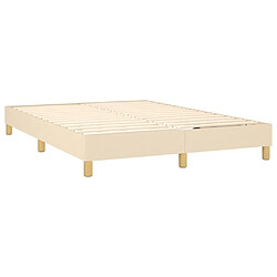 Avis vidaXL Sommier à lattes de lit avec matelas Crème 140x190 cm Tissu