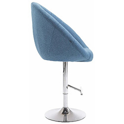 Avis Decoshop26 Tabouret de bar design moderne forme œuf capitonné avec repose-pieds en métal chromé tissu bleu TDB10332