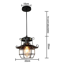 Acheter Wewoo Suspension luminaire Lustre Lampe Suspendue Rétro cage de fer personnalité bar café lumière décorative sans source de