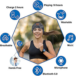 Universal Casque Bluetooth Bluetooth Sleep Grey Sleep, casque Bluetooth sans fil doux, très adapté au sommeil latéral