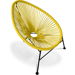 ICONIK INTERIOR Chaise d'extérieur - Chaise de jardin d'extérieur - Acapulco Jaune