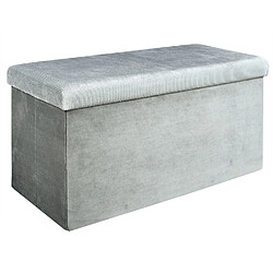 The Home Deco Factory Coffre banc pliable design velours Giulia - L. 76 x H. 38 cm - Gris The Home Deco Factory - Coffre banc pliable design velours Giulia - L. 76 x H. 38 cm - Gris - Design