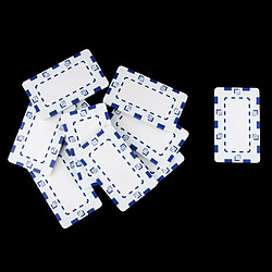 10pcs Magideal Rectangle Puces En Céramique De Poker Pour Mahjong & Texas Blanc De Poker