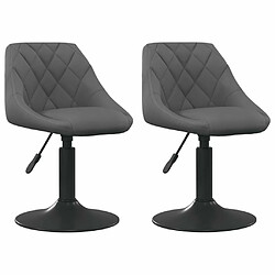 Maison Chic Lot de 2 Chaises pivotantes à dîner,Chaise à manger Gris foncé Velours -MN83989