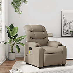 Maison Chic Fauteuil Relax pour salon, Fauteuil de massage inclinable Cappuccino Similicuir -GKD62999