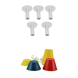 5pcs Tees de Golf Plastique Etape ,Incassable Durable avec 4pcs Jumbo Caoutchouc d'Hiver Golf Tees Golf Rubber Tee Tees de Golf Plastique Etape