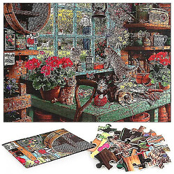 Acheter Universal Copoz 1000 pièces de chat sur le rebord de la fenêtre puzzle bricolage puzzle jouets assemblage photo déco.