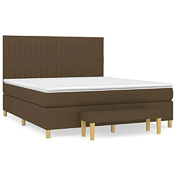 vidaXL Sommier à lattes de lit avec matelas Marron foncé 180x200 cm