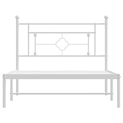 Maison Chic Cadre/structure de lit métal et tête de lit pour adulte - Lit Moderne Chambre blanc 107x203 cm -MN61234 pas cher