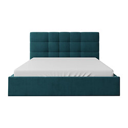 Avis Lit coffre 180 x 200 cm - Tissu - Bleu canard + Matelas - ELIAVA de Pascal Morabito