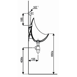 Geberit Pack urinoir AUBAGNE 2 - Prêt à poser - alimentation et évacuation apparentes - 08363900000300