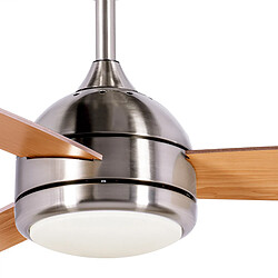 Avis Ventilateur Plafond Kekai Siroco Plata DC 132x40cm 55W Argent avec Pales en Bois, Lumière Réglable, Minuterie, Application Smart