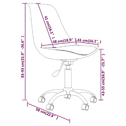 vidaXL Chaises pivotantes à manger lot de 2 Gris foncé Tissu pas cher