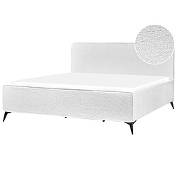 Beliani Lit double 180 x 200 cm en bouclé blanc cassé VALOGNES