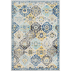 Surya ISABELLE - Tapis vintage multicolore, Bleu, Moutarde, Noir - 120x170cm