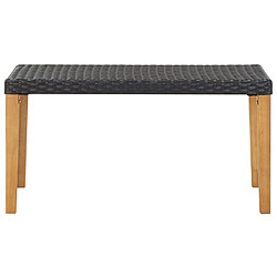 Maison Chic Banc de jardin | Banquette de jardin | Chaise Relax 120 cm Noir Résine tressée et bois d'acacia -MN64411