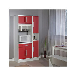 Avis Vente-Unique Buffet de cuisine MADY - 5 portes & 1 tiroir - Coloris rouge