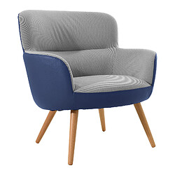 Fauteuil Pärumm Kai Tapissé Bicolore Bleu/Gris 77x73,4x81,4 cm