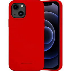 Mercury Goospery Coque de Protection en Silicone Liquide Compatible avec iPhone 14 Max (6,7 Pouces), Silky-Soft Touch Full Body Protection Anti-Chocs avec Doublure en Microfibre Douce Rouge 