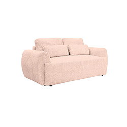 Bestmobilier Mahina - canapé droit 2 places - en tissu bouclette Mahina - canapé droit 2 places - en tissu bouclette - Rose