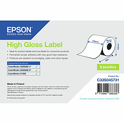 Etiquettes pour Imprimante Epson C33S045731 Brillant Ø 76,2 mm (1 Unités) (18 Unités) 