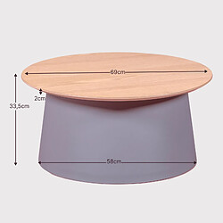 Nest Dream Table basse ronde avec plateau en bois de chêne - Norway pas cher