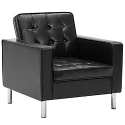 Helloshop26 Fauteuil chaise siège lounge design club sofa salon revêtement synthétique noir 1102164/3