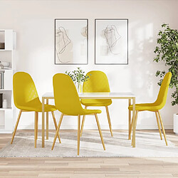 vidaXL Chaises à manger lot de 4 Jaune moutarde Velours 